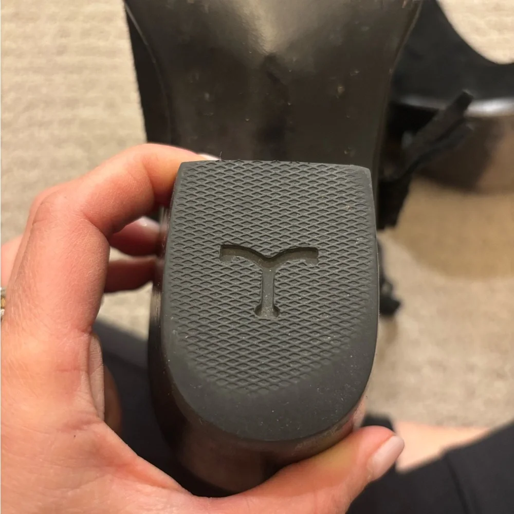 Tecovas Black Suede Ankle Boots with Fringe - Picture 7 of 7